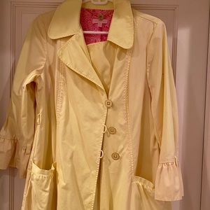 Lilly Pulitzer Yellow Trench Coat Size 8